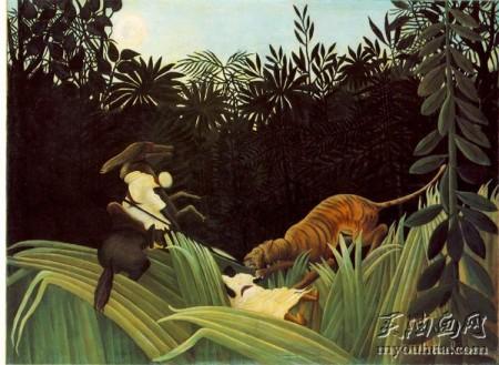 童军被老虎袭击 亨利·卢梭
