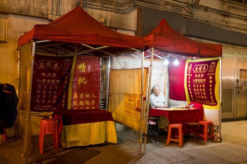 实拍香港庙街夜市旁边的算命一条街!