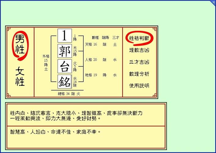 2/8 姓名学吉凶分析 2008 繁体中文绿色版